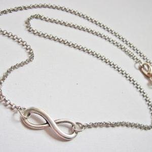 Infinity Necklace, Sterling Silver Infinity..