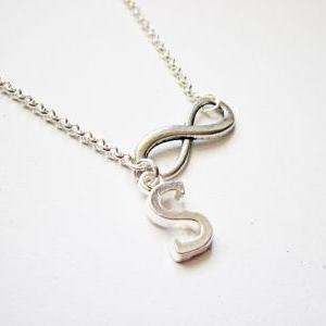 Infinity Necklace, Initial Jewelry, Personalized..