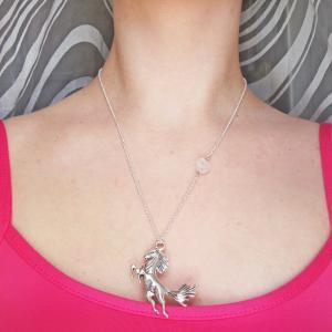 Horse Necklace, Heart Horse Necklace, Girl..