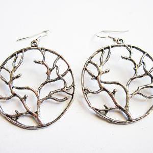 Tree Of Life Earrings, Antique Silver Tree Of Life..