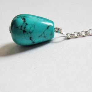 Turquoise Necklace, Lariat Necklace, Infinity..