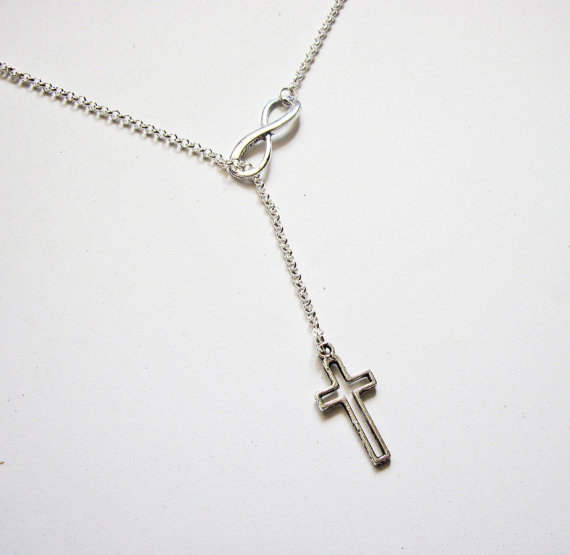 Infinity Necklace Cross And Infinity Necklace, Y Necklace, Lariat